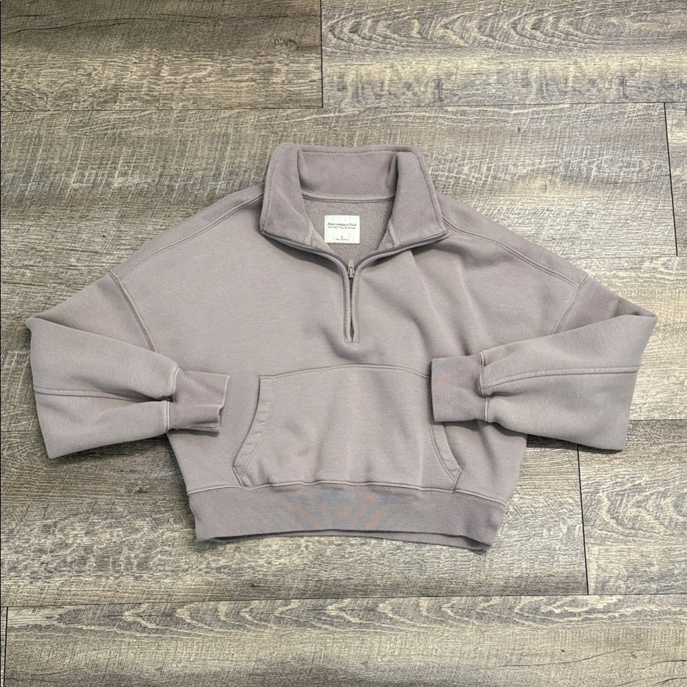 Abercrombie & Fitch Women’s Mini Sunday Half-Zip Crop Sweater with Pocket